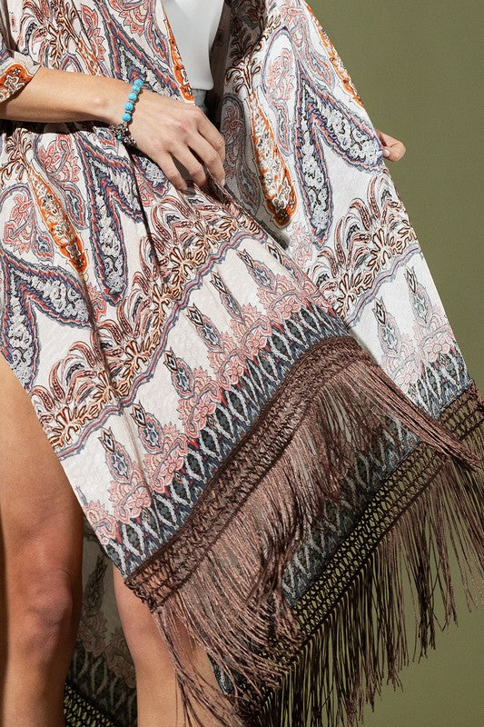 Seraphina Paisley Fringe Kimono