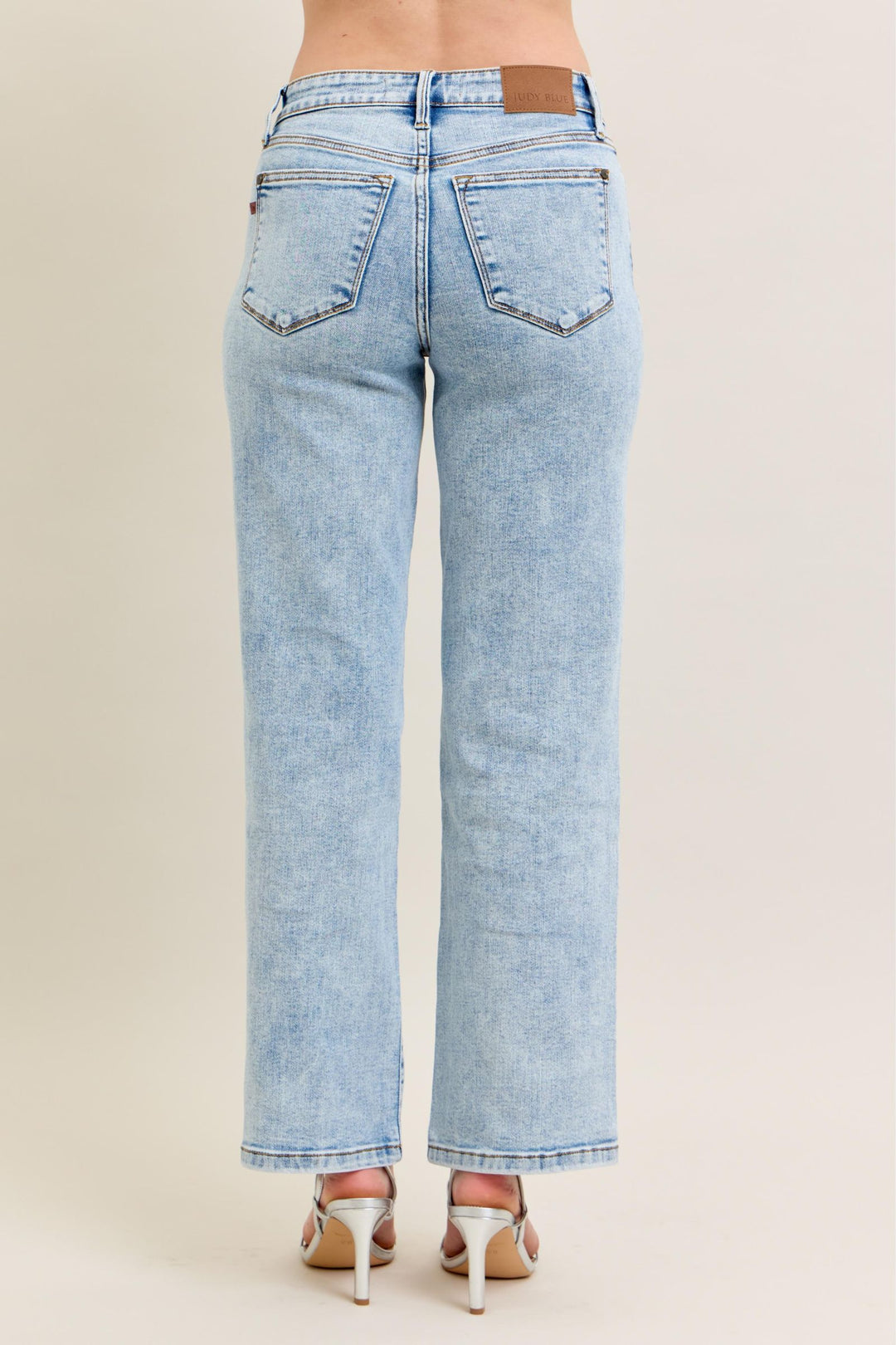 Danica High Waist Stone Wash Straight Jeans