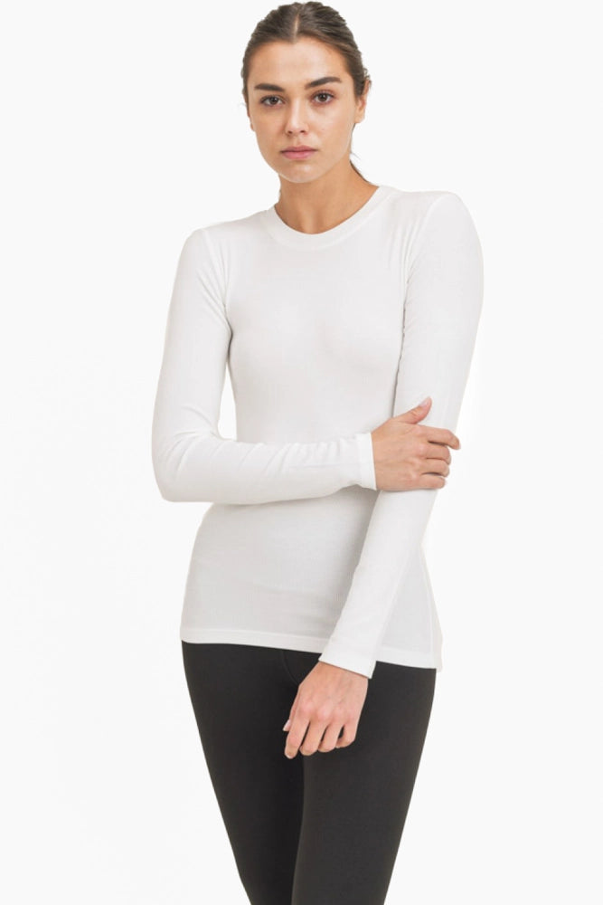 Lucy Long-Sleeved Micro-Ribbed Athleisure Top