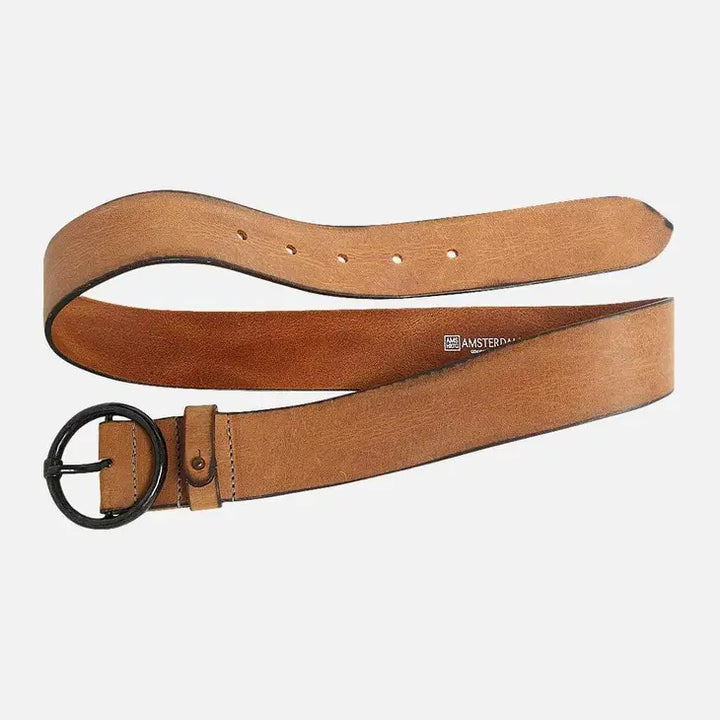 Pip Vintage Round Buckle Leather Belt