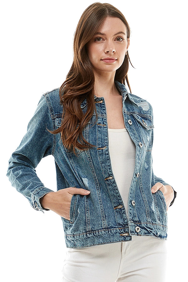 Tanna Distressed Denim Jacket