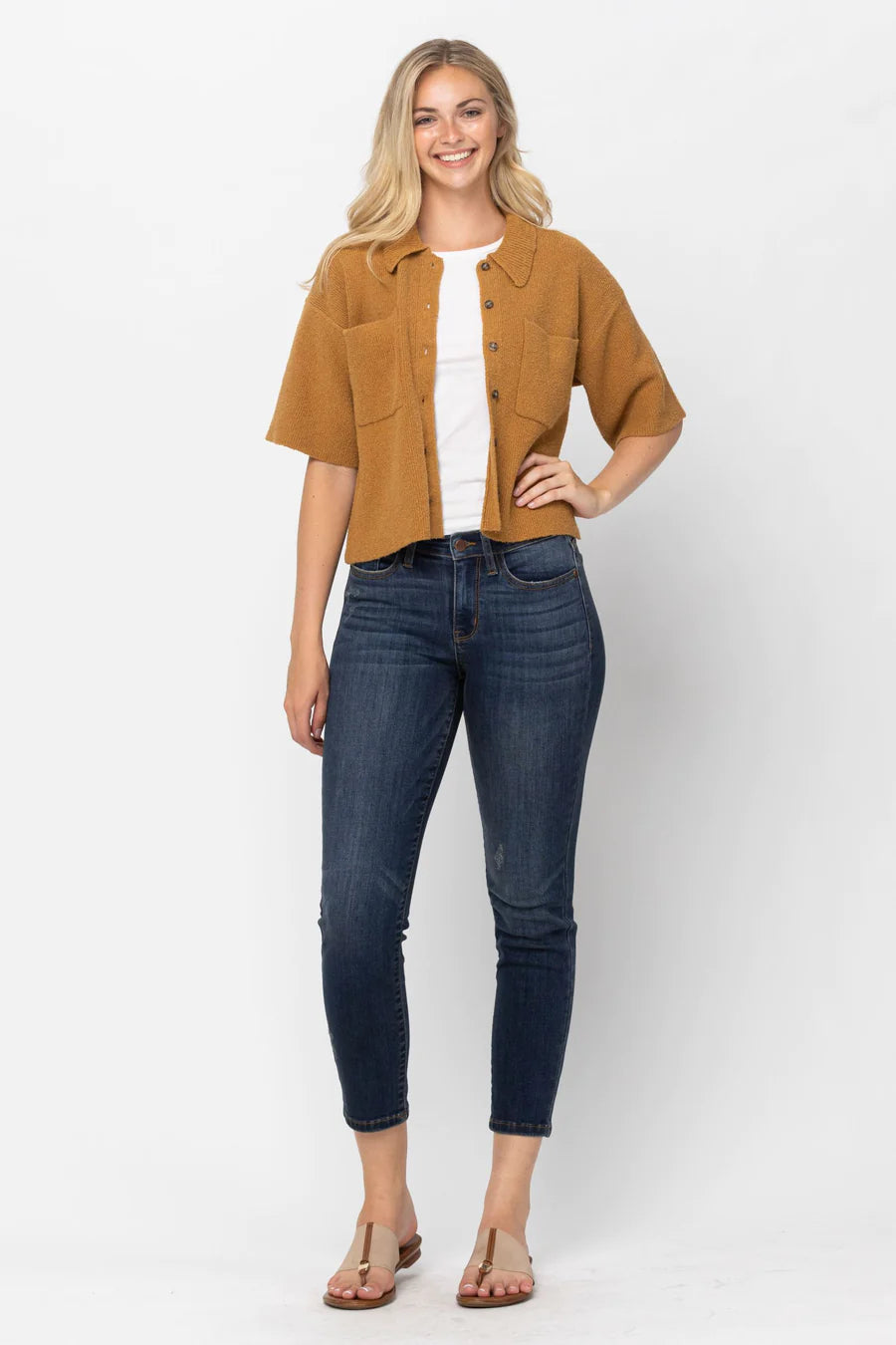 Judy Blue Ashleigh Relaxed Cropped Straight Leg - Petite