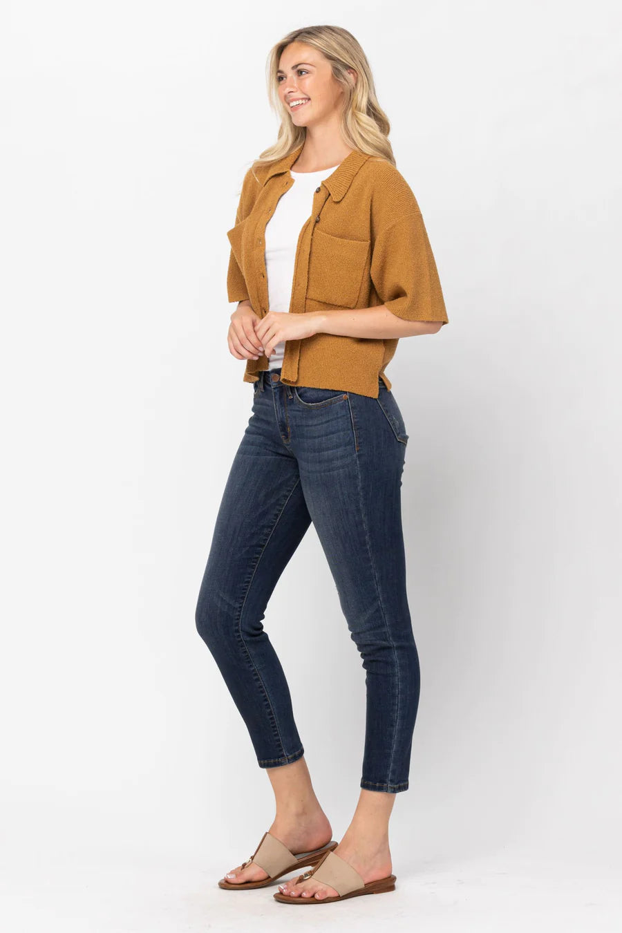Judy Blue Ashleigh Relaxed Cropped Straight Leg - Petite