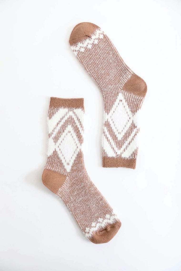 Phoenix Faux Mohair Diamond Socks