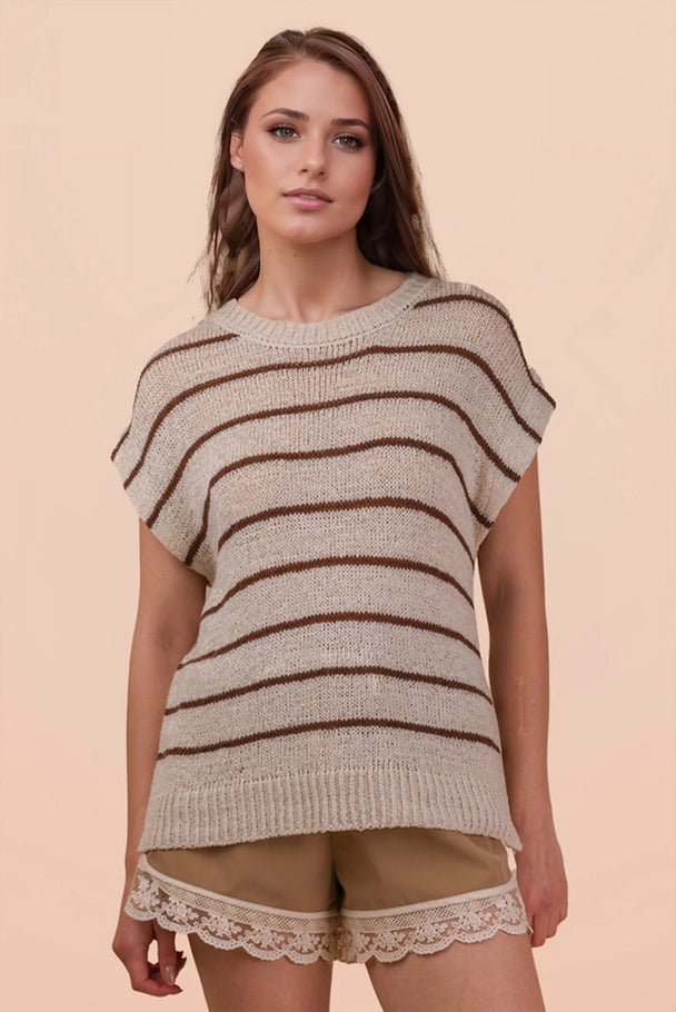 Tiffani Striped Sweater Vest