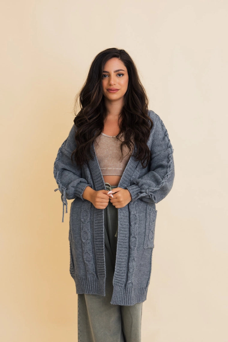 Freeda Oversized Cable Knit Cardigan