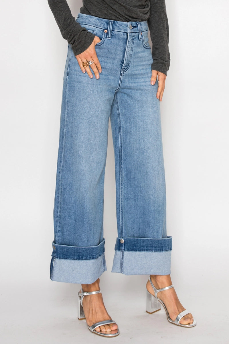 Indie Transformer Tummy Control Wide Leg Jeans