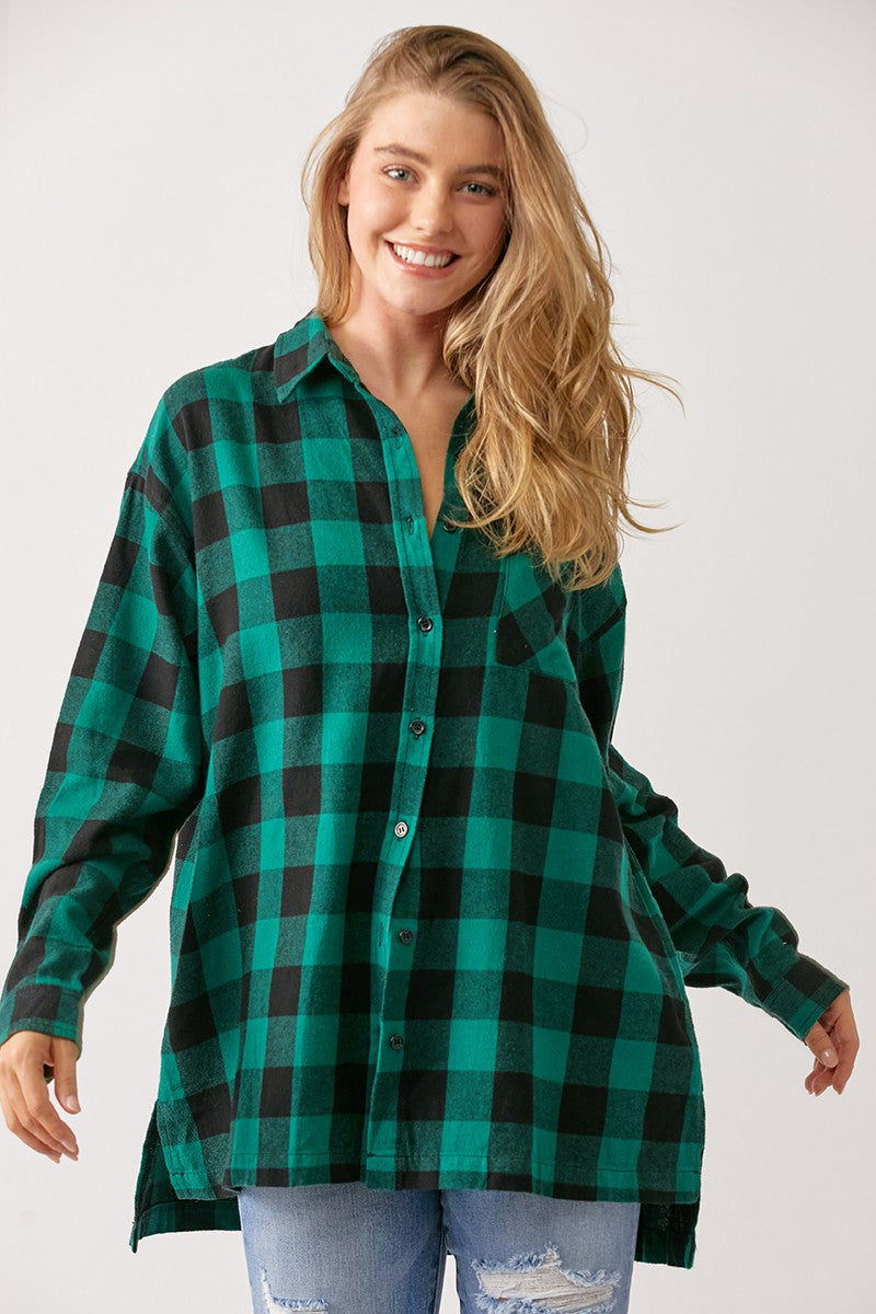 Brittany Buffalo Plaid Oversized Button Down