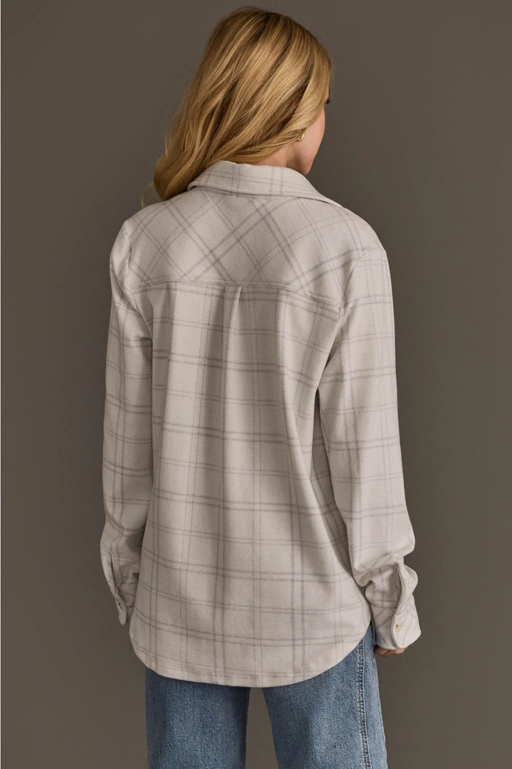Kara Neutral Plaid Button Up