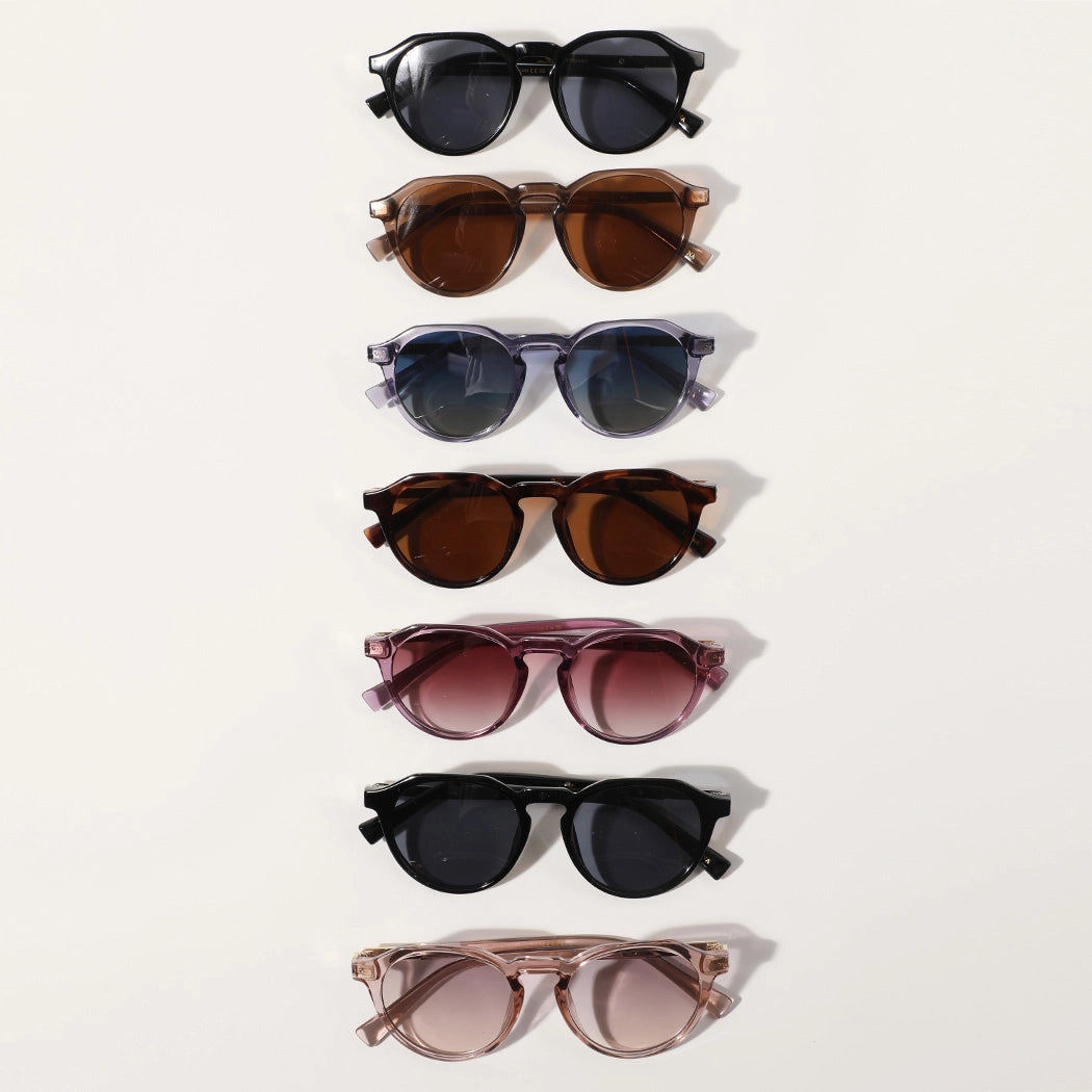 Renee Semi Transparent Round Frame Fashion Sunglasses