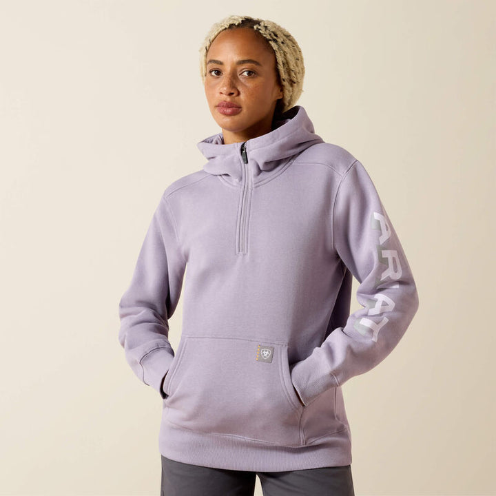 Ariat Rebar Lightweight Logo 1/2 Zip Hoodie