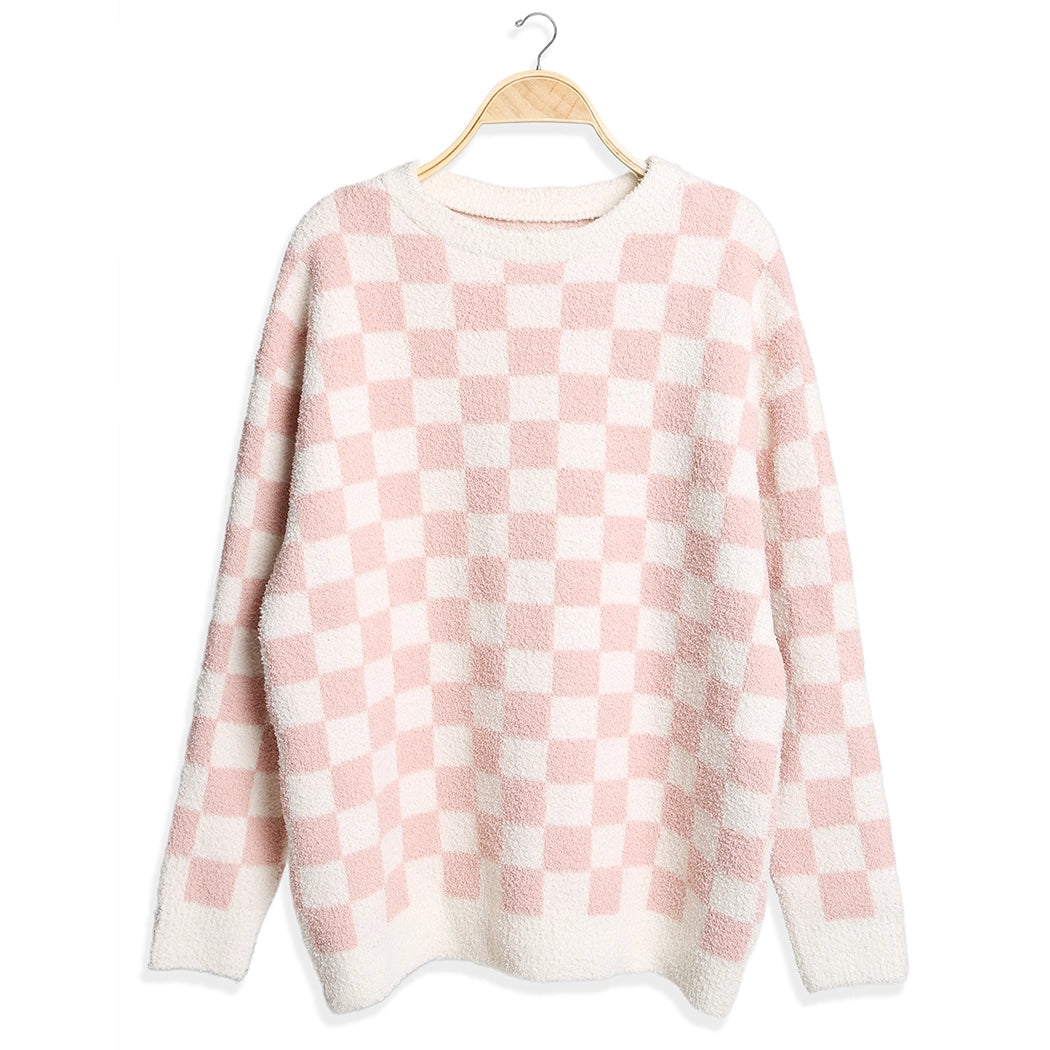 Sybil Checkered Sweater Pajama Top