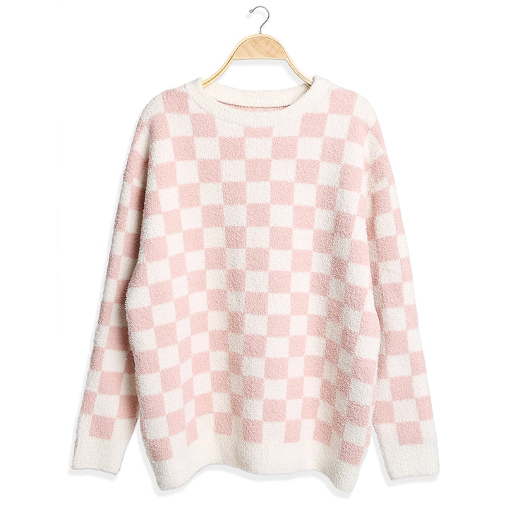 Sybil Checkered Sweater Pajama Top