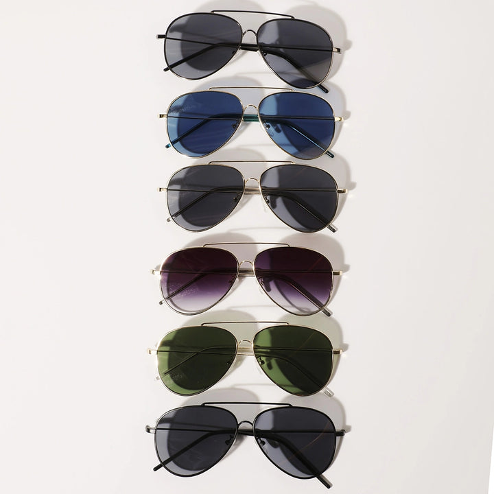 Jackie Tinted Metal Frame Aviator Sunglasses