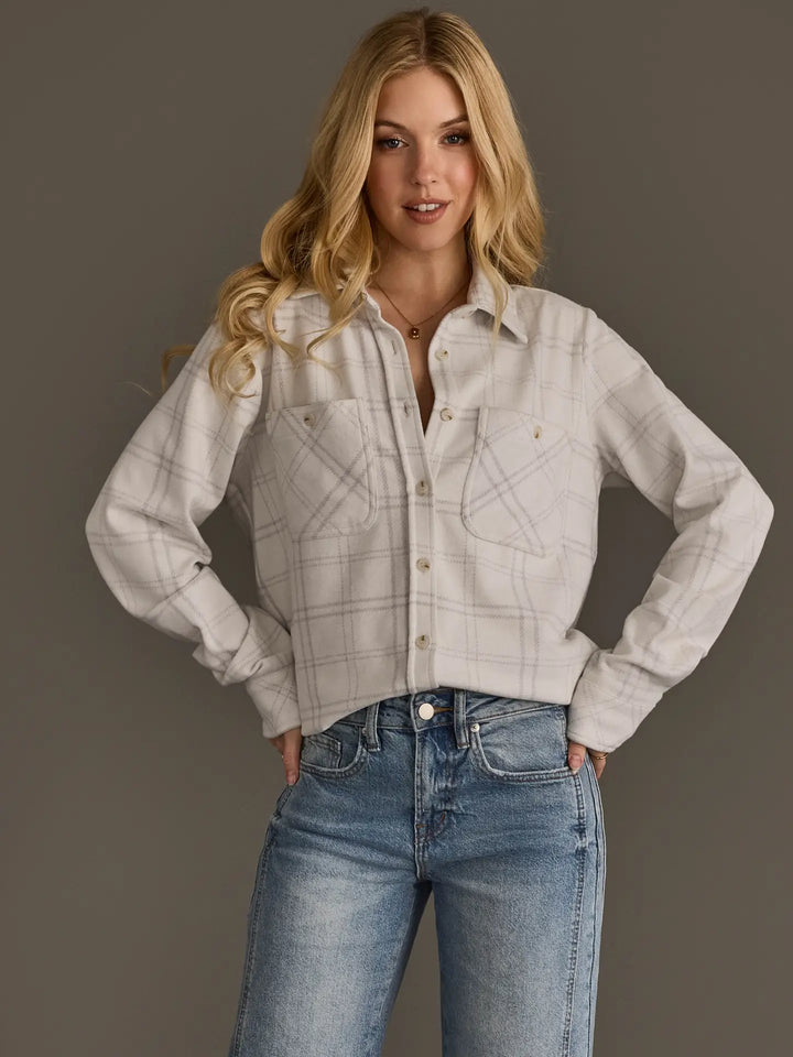Kara Neutral Plaid Button Up