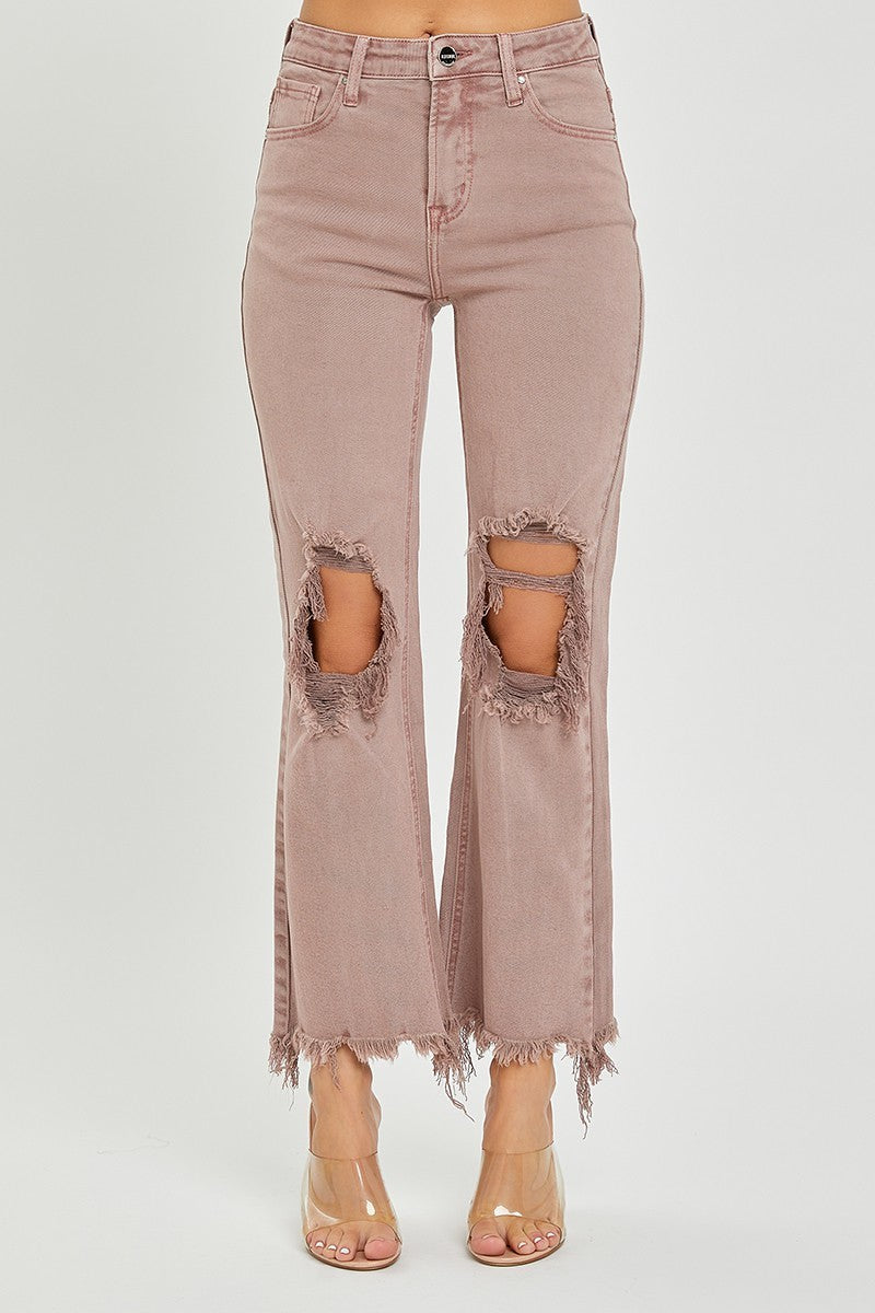 Melody Distressed Straight Leg Jeans