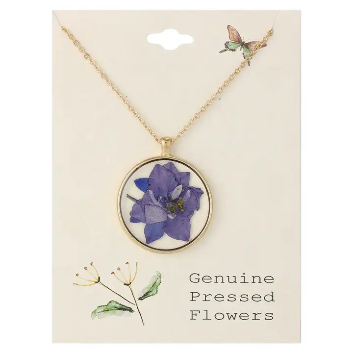 Liora Pressed Flower Pendant Necklace