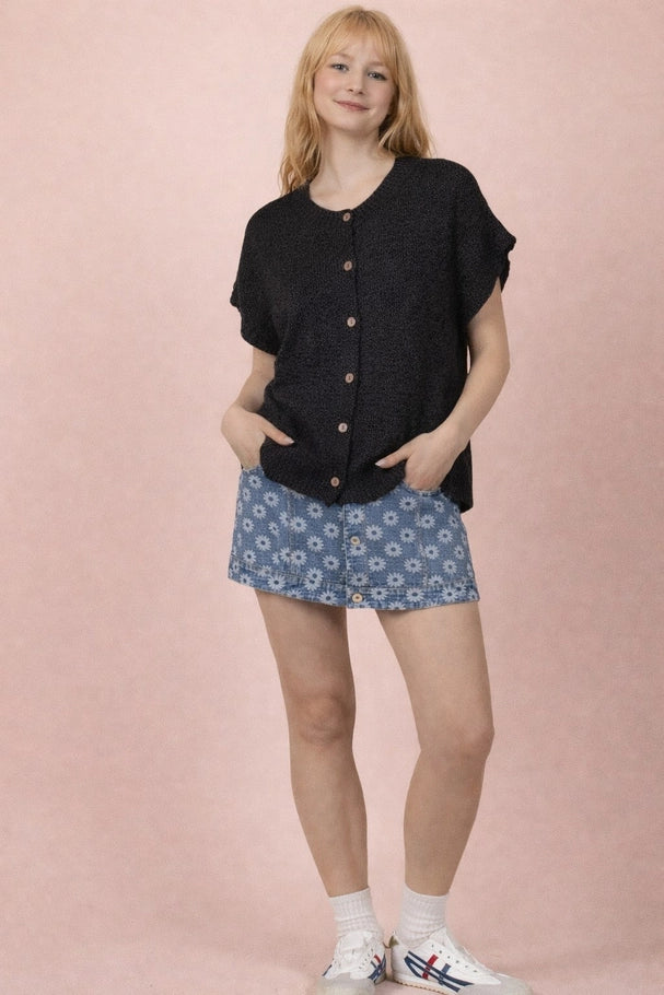 Brianna Button Front Sweater Top