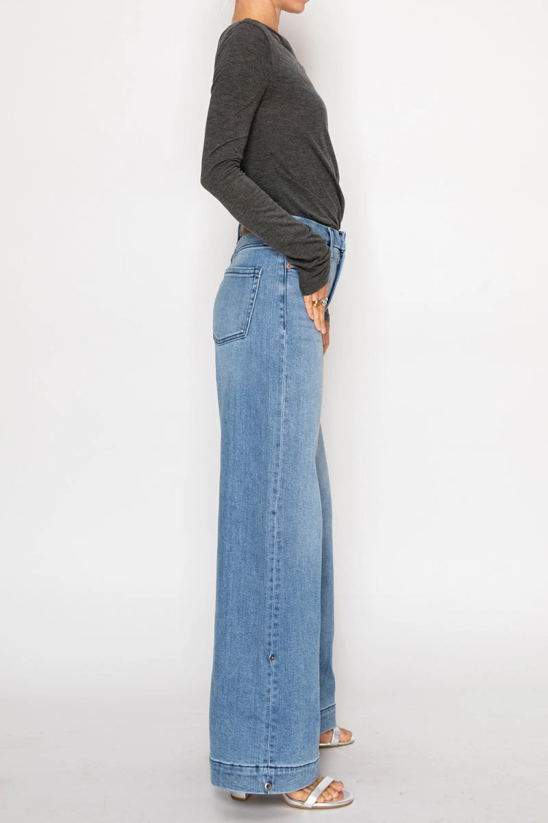 Indie Transformer Tummy Control Wide Leg Jeans