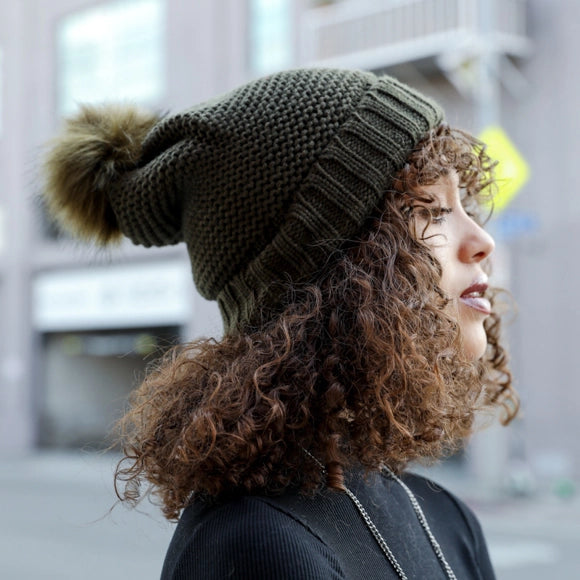 Marisol Knit Beanie with Faux Sherpa Lining