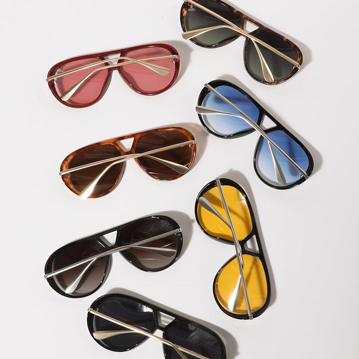 Farrah Tinted Lens Retro Aviator Sunglasses