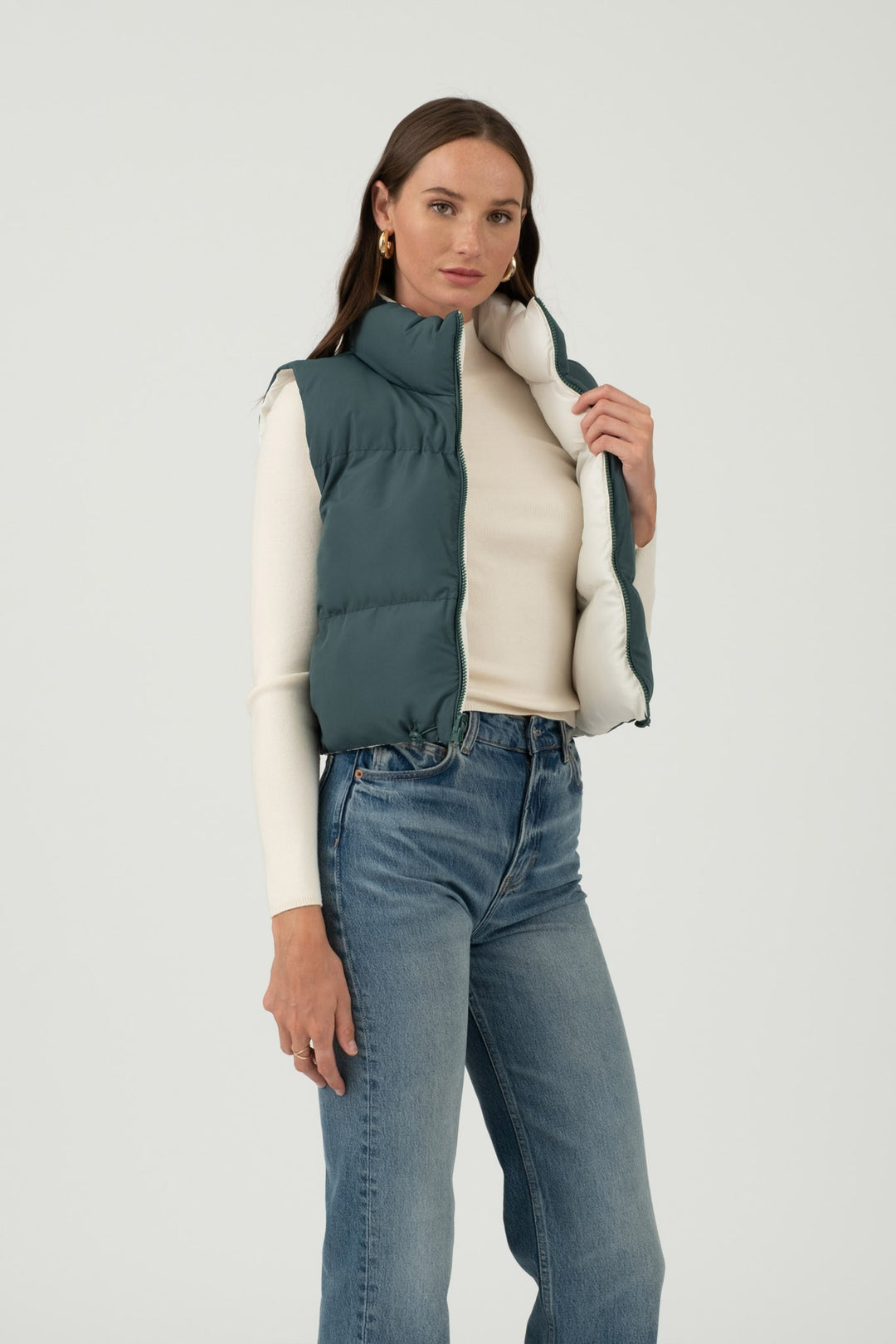 Analeigh Reversible Cropped Puffer Vest