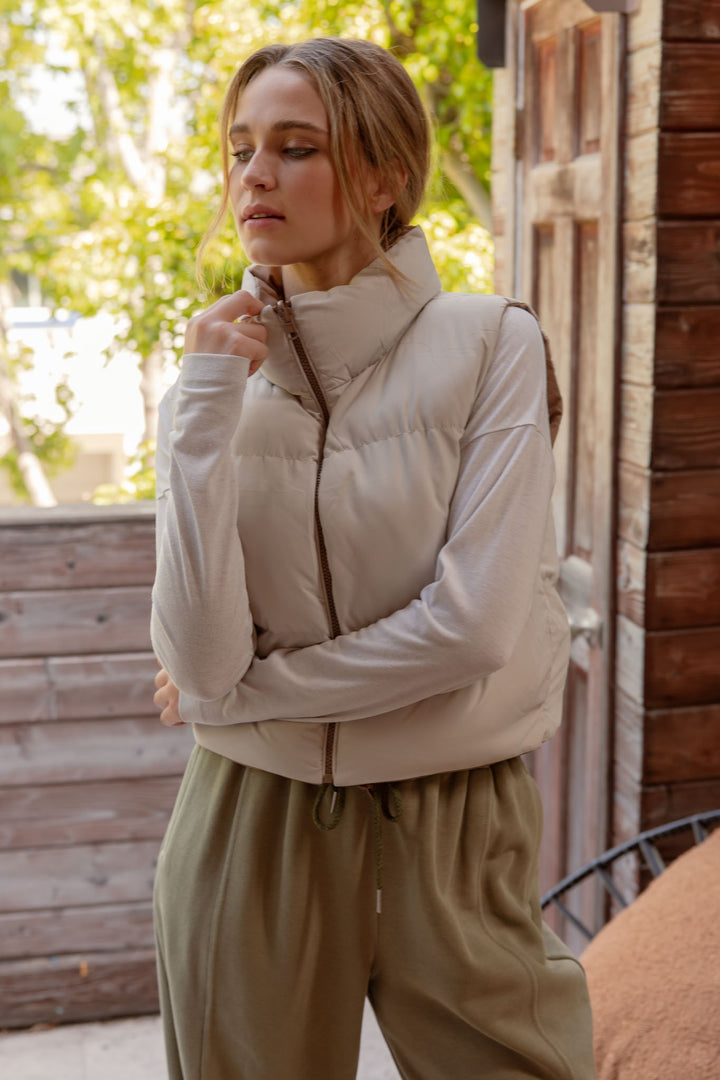 Analeigh Reversible Cropped Puffer Vest