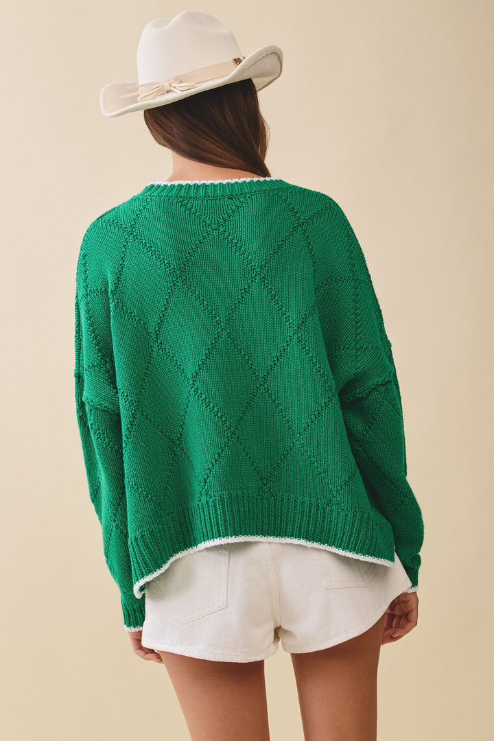 Maribelle Diamond Knit Sweater