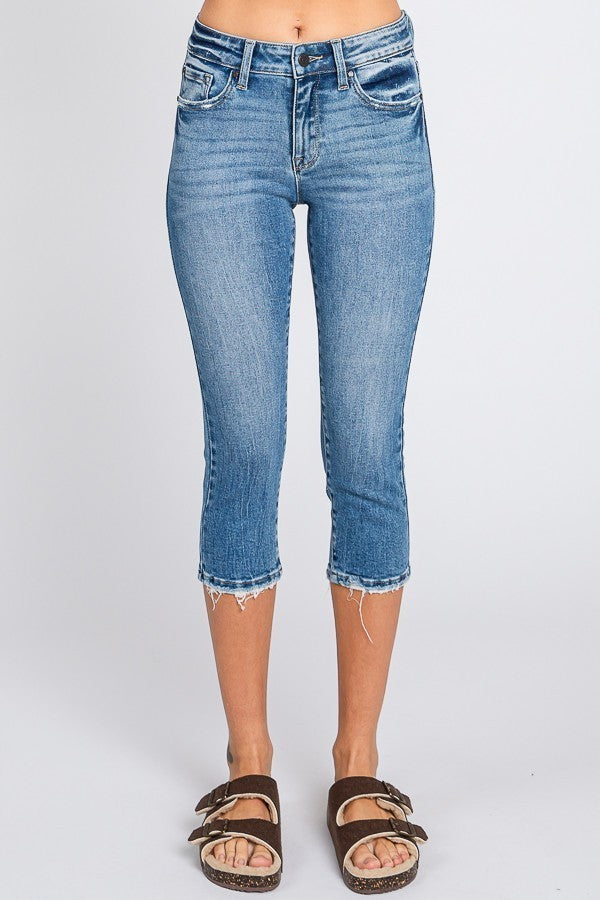 Sutton Mid Rise Capri Skinny Jeans