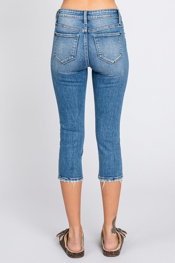 Sutton Mid Rise Capri Skinny Jeans