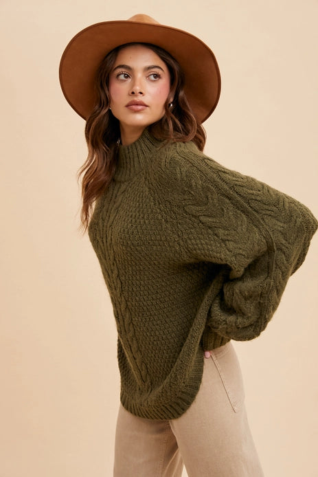 Nerissa Textured Cable Knit Sweater