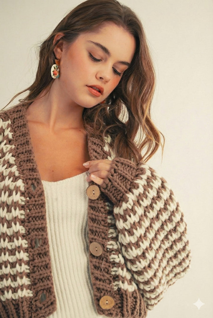 Arlena Chunky Button Cardigan