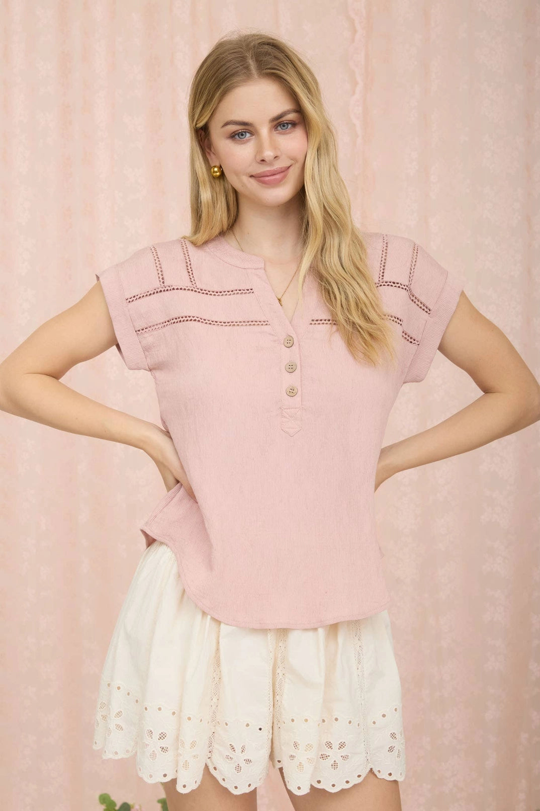 Mariselle Lace Detail Top