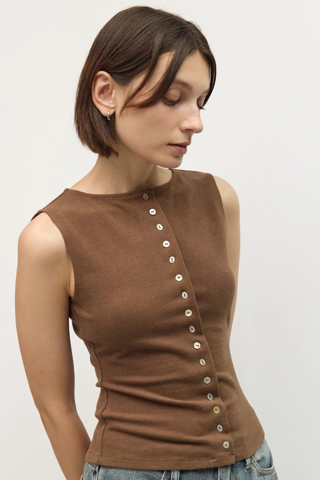 Celeste Button Front Tank