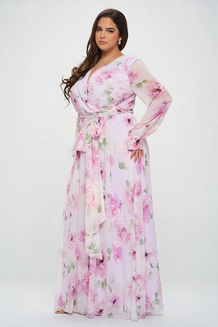 Courtney Floral Chiffon Maxi Dress