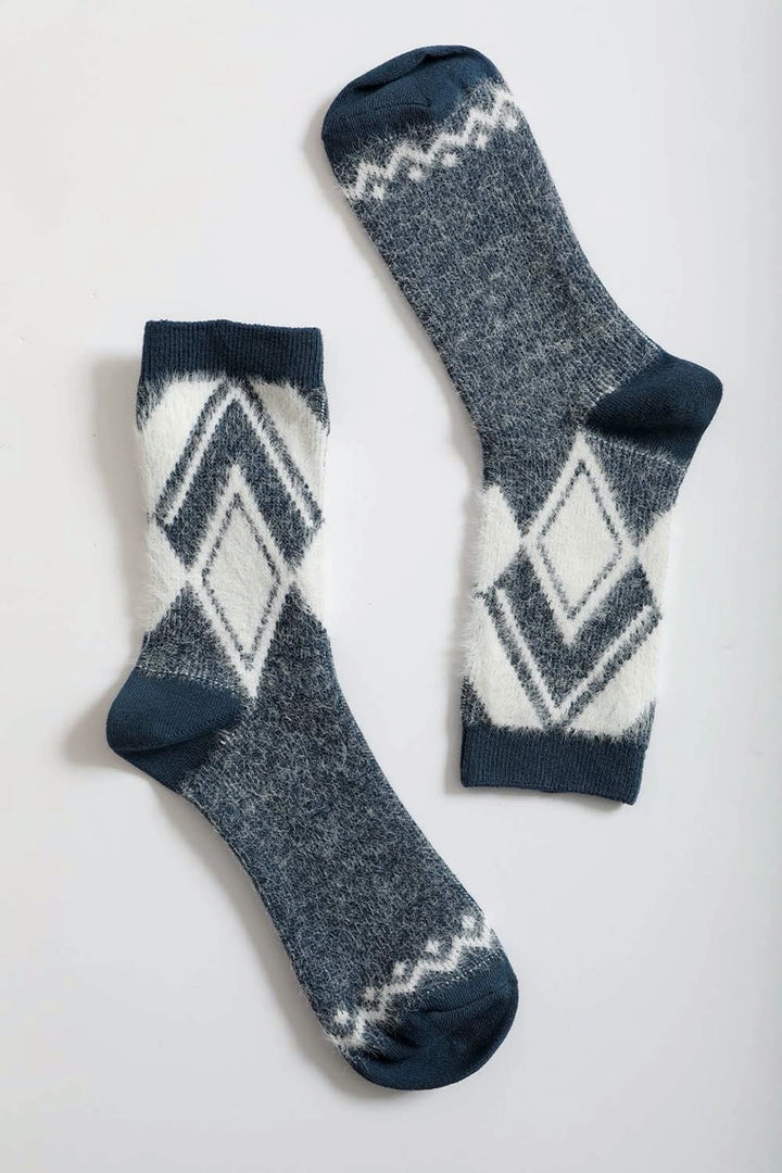 Phoenix Faux Mohair Diamond Socks