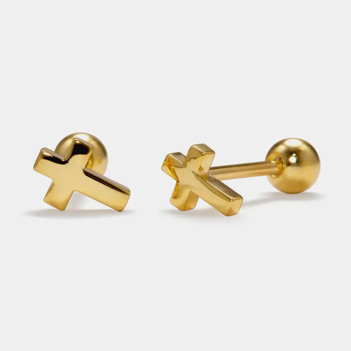 Faith Petite Cross Stud Earrings