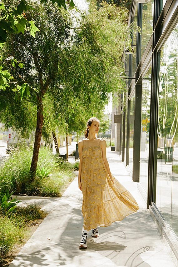 Amber Floral Ruffle Maxi Dress
