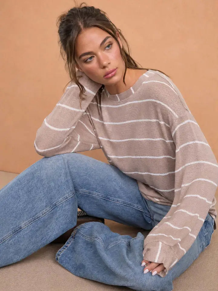 Janelle Striped Knit Top