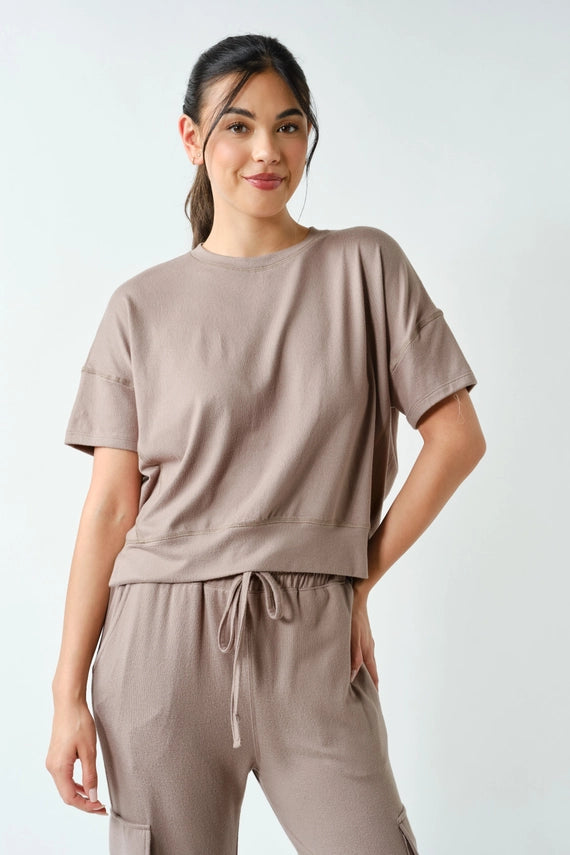 Stephanie Brushed Hacci Lounge Top