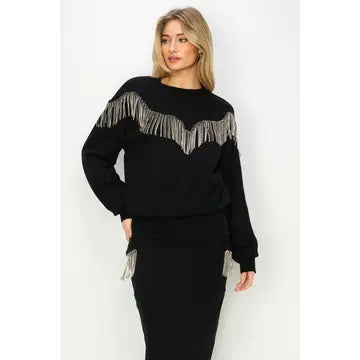 Sana Western Tassel Sweater