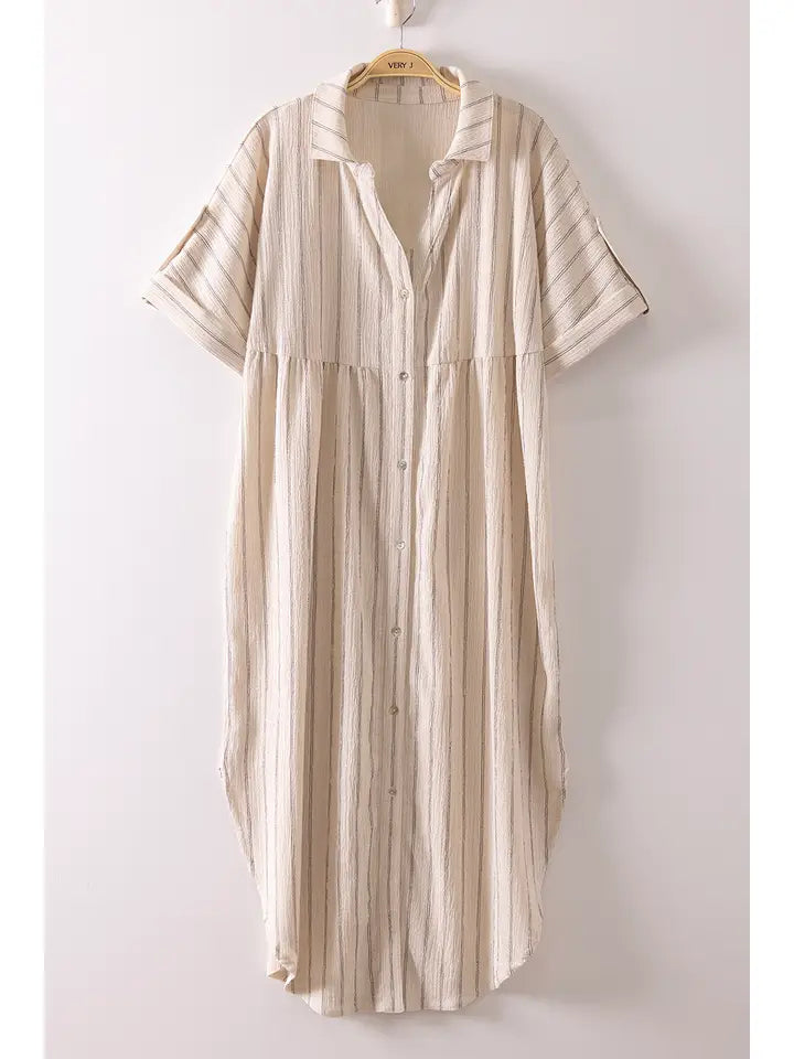 Sabina Striped Shirt Dress