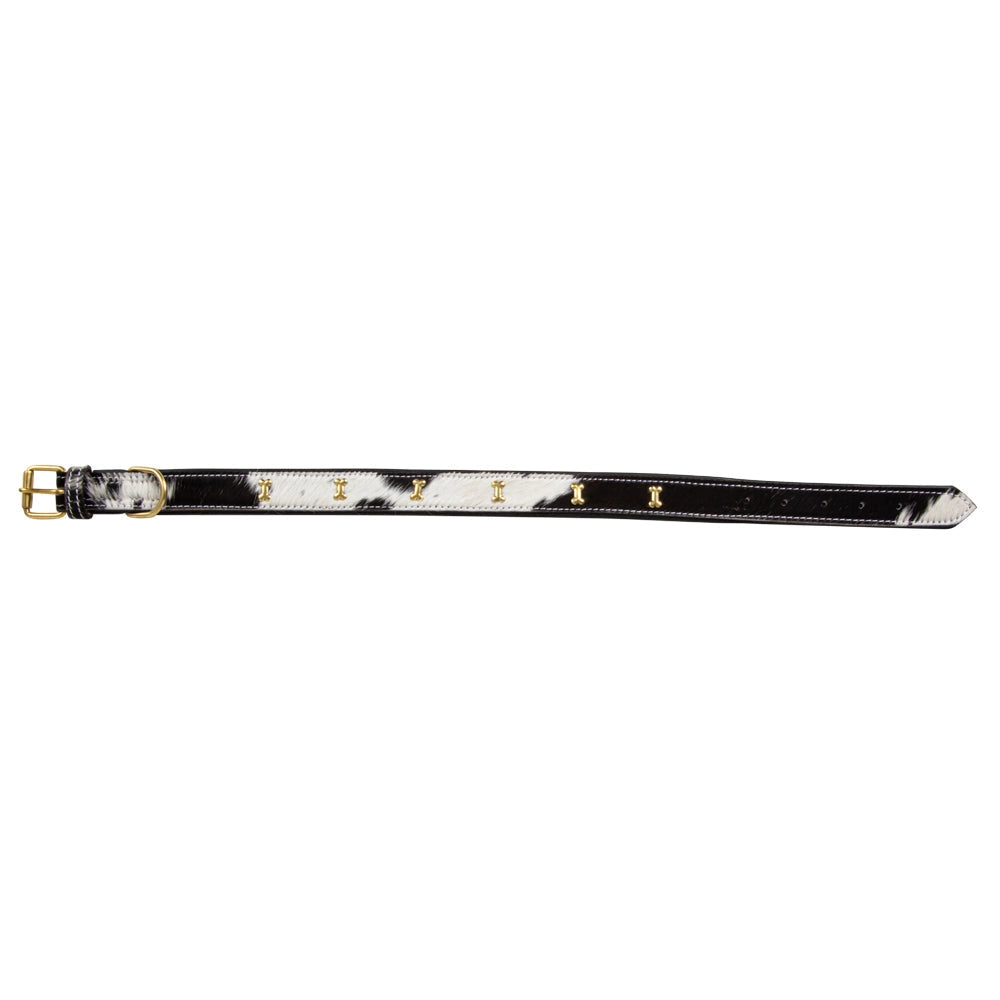 Carter Mae Cowhide Dog Collar