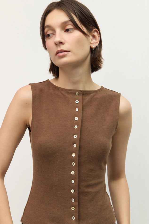 Celeste Button Front Tank