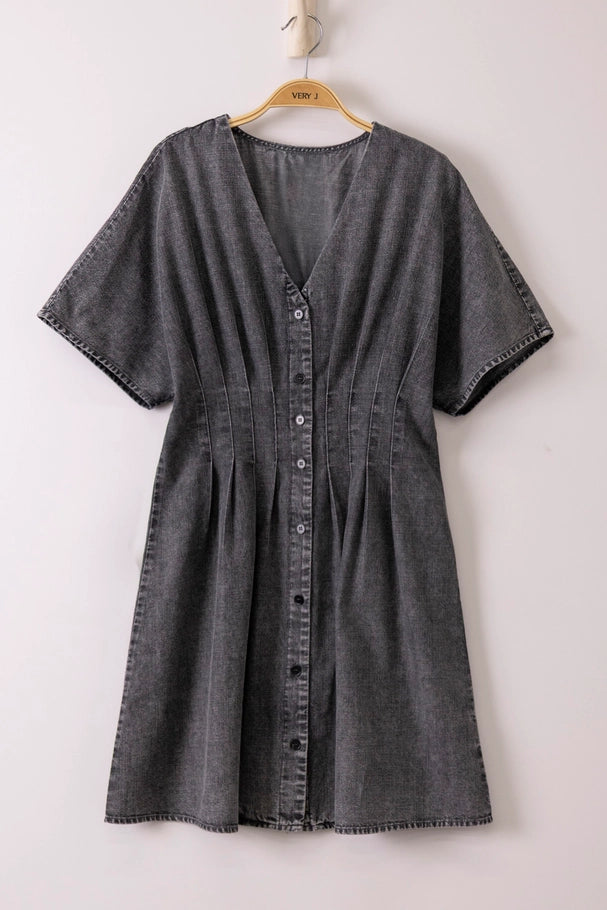Nicole Mineral Washed Chambray Dress
