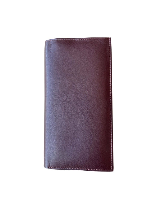 Lydia Cowhide Leather Checkbook Wallet