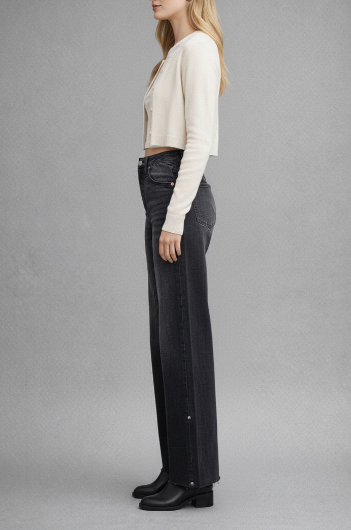 Larkin Tummy Control A-Line Wide Leg Jeans