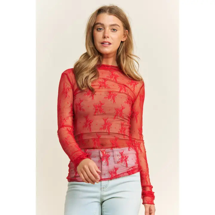 Lindsey Neck Layering Lace Top