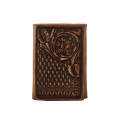 The Boone Floral Basketweave Trifold Wallet