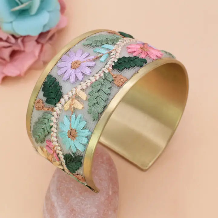 Maribelle Embroidered Floral Cuff Bracelet